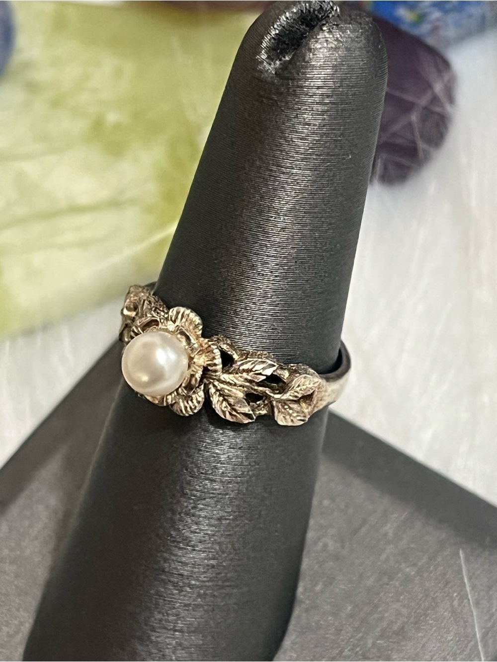 Vintage 925 Pearl Ring - Picture 3 of 12